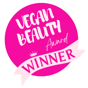 Badge showing winner of the Vegan Beauty Award